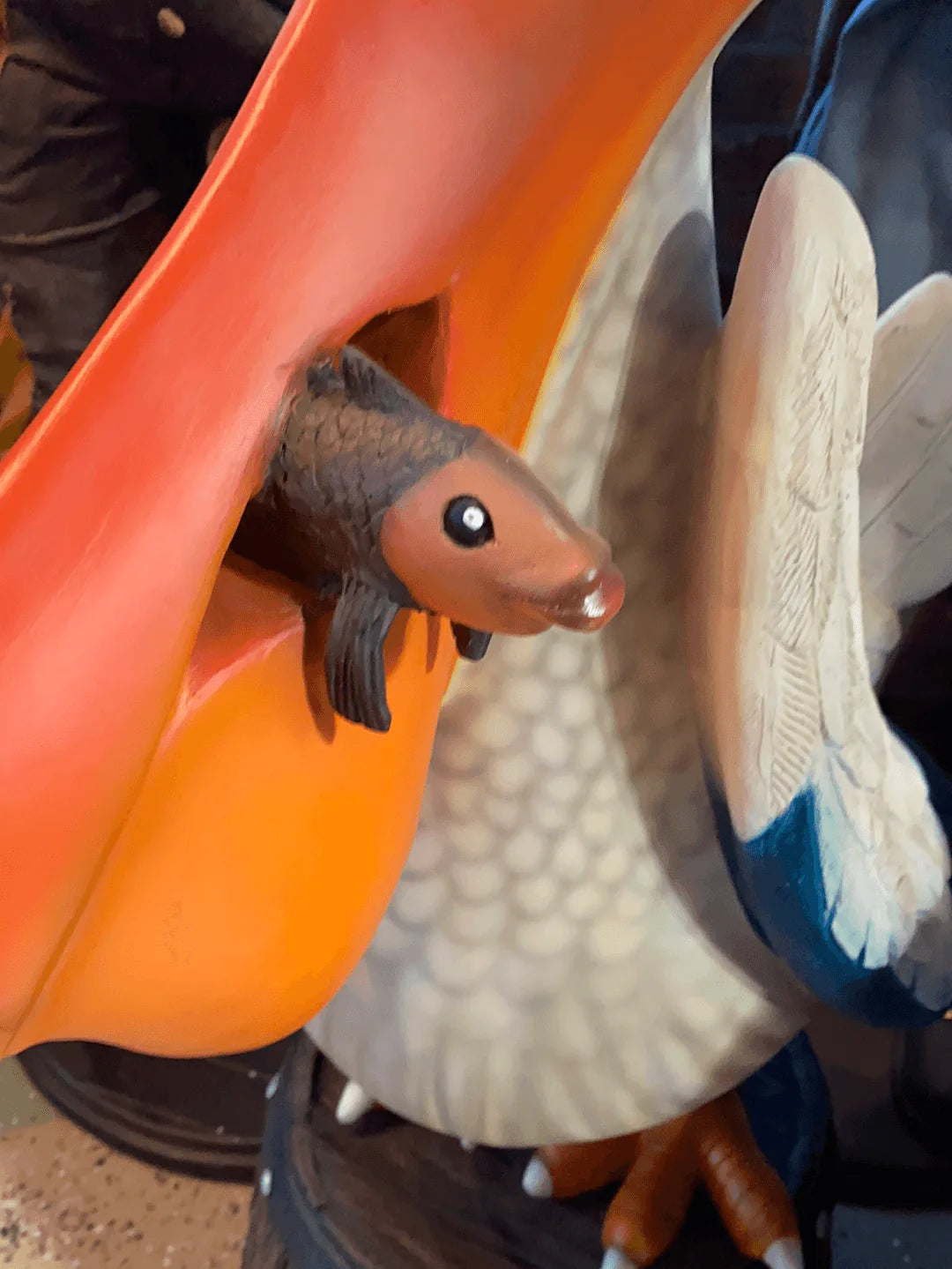Comic Pelican On Barrel Life Size Statue