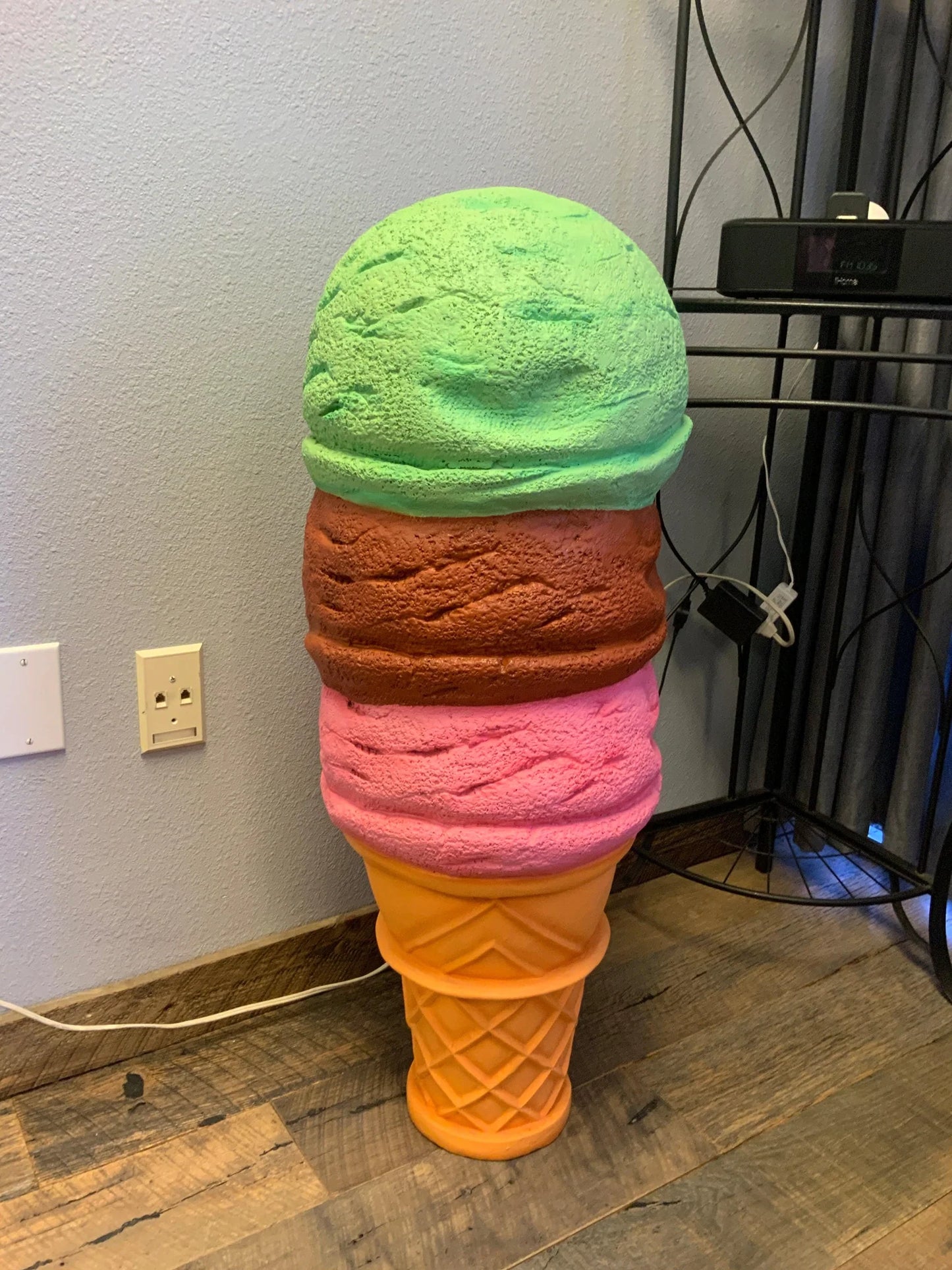 Small Three Scooped Spumoni Ice Cream Statue