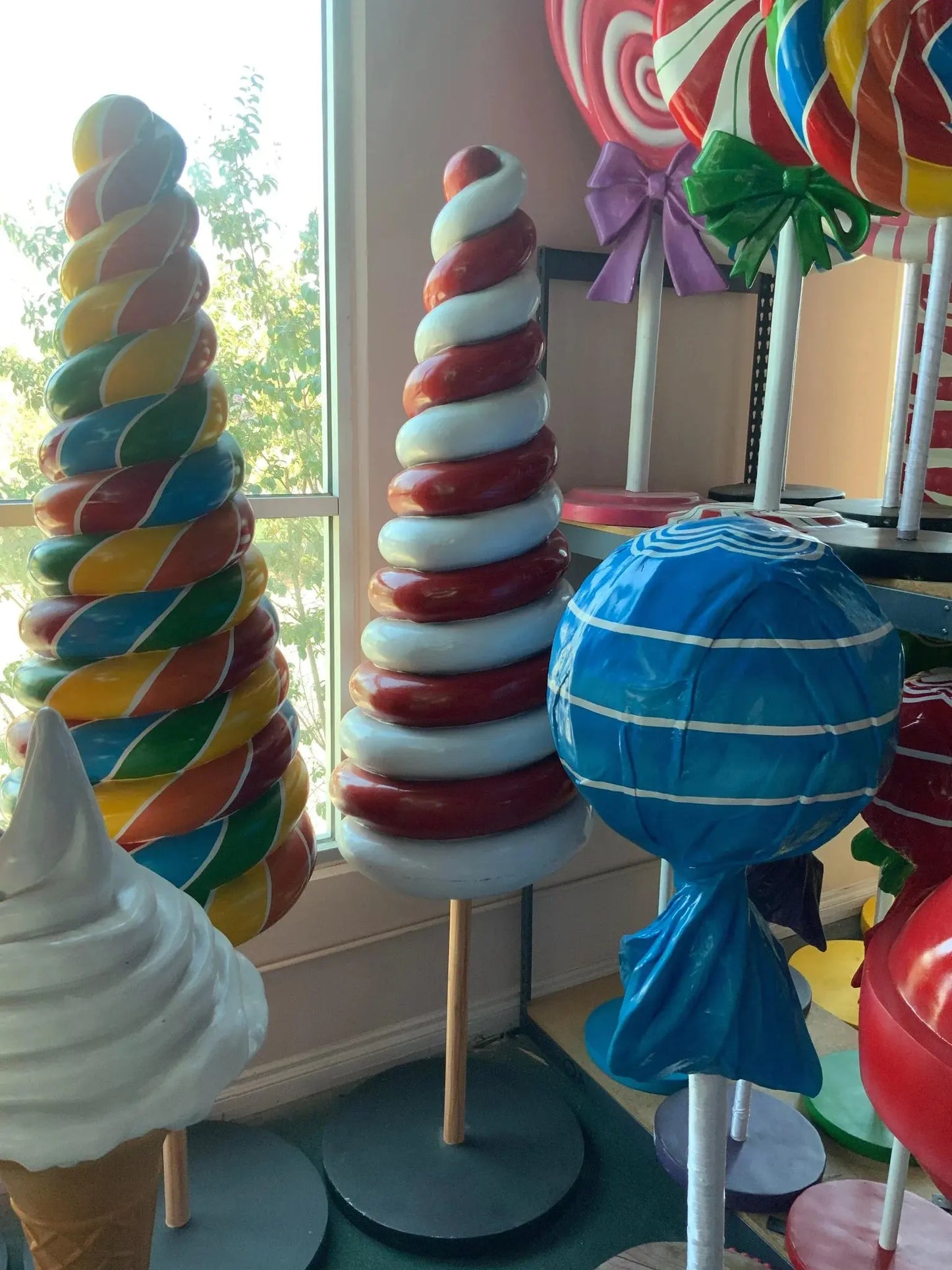 Large Red Cone Lollipop Statue R0289B-S036-PT