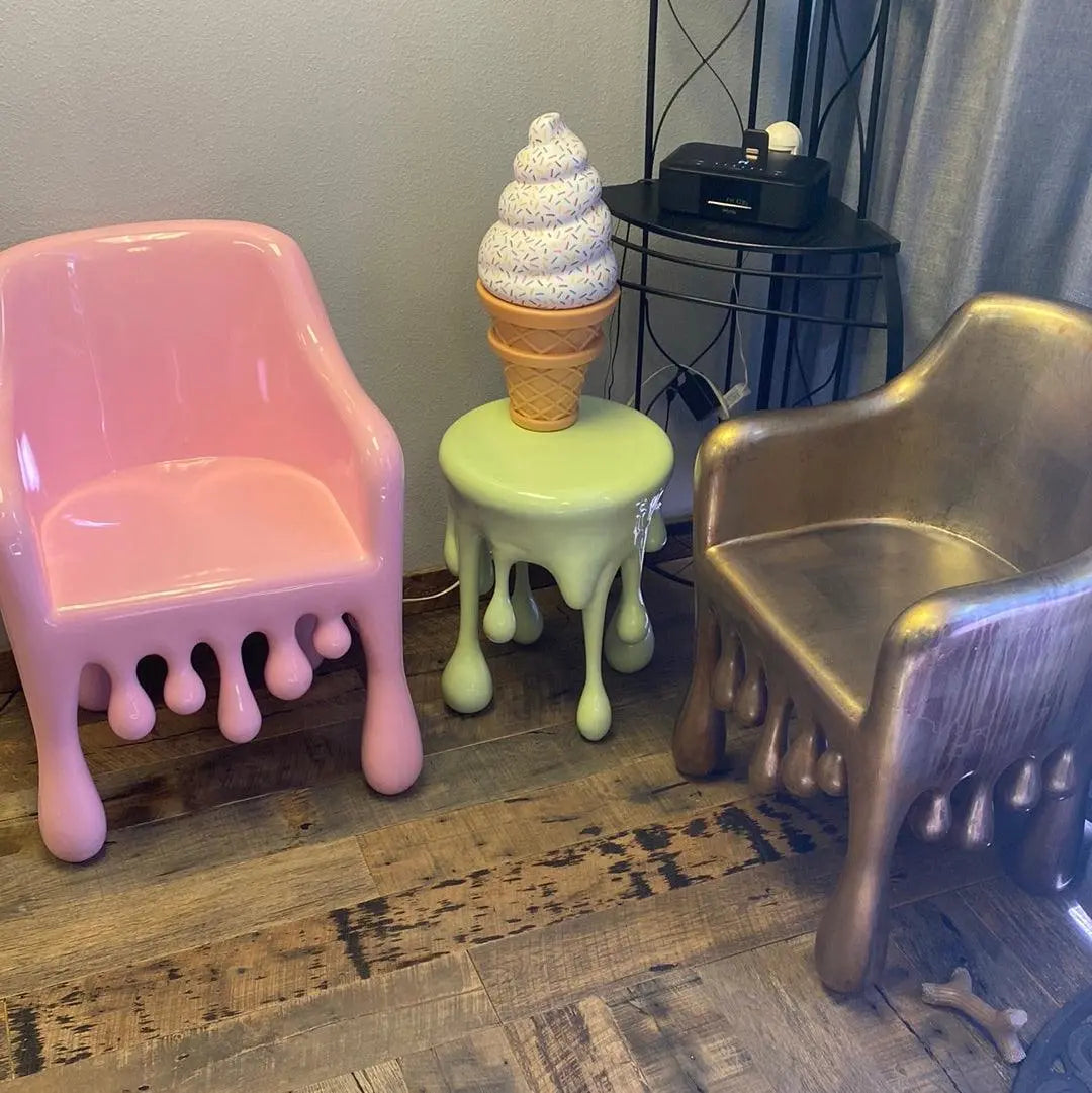 Mint Green Melting Drip Side Table Statue F0195-210024MG-H