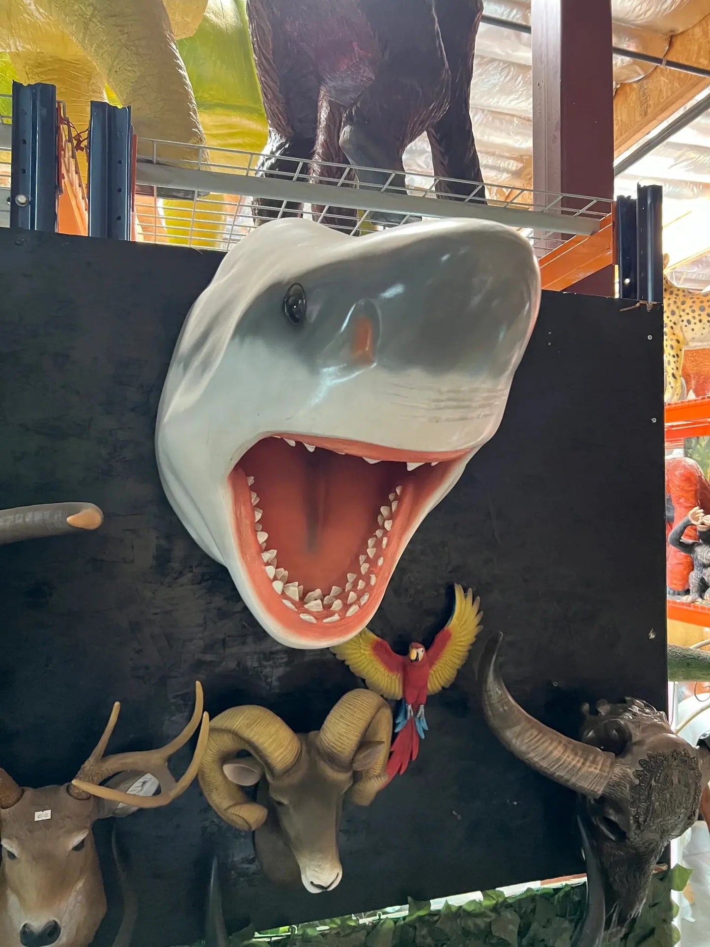 Gray Shark Head Statue A0308-130046-H
