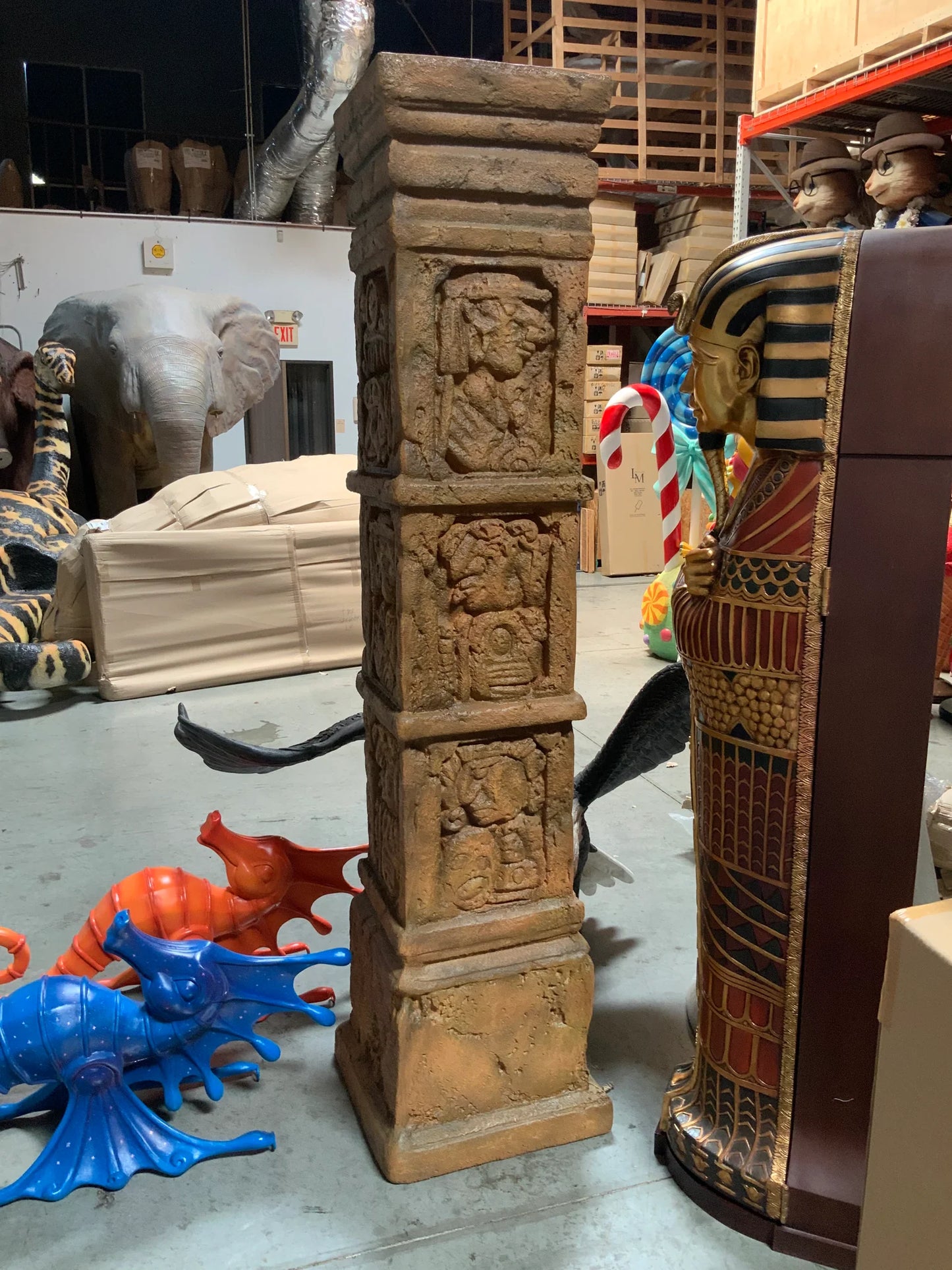 Aztec Column Statue