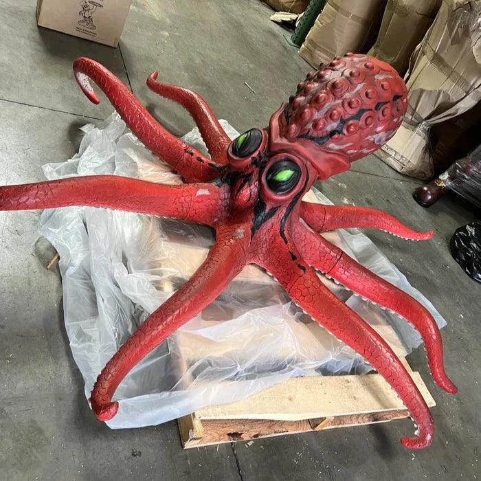 Red Octopus Statue