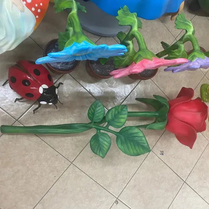 Laying Rose Flower Statue F0158-R050-PT