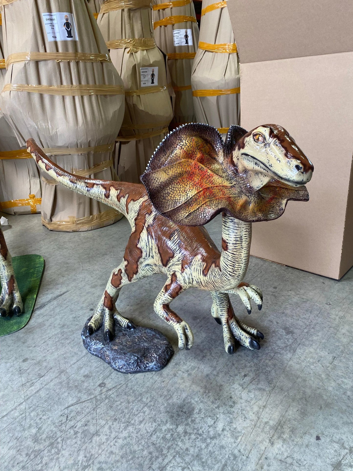 Small Dilophosaurus Dinosaur Statue