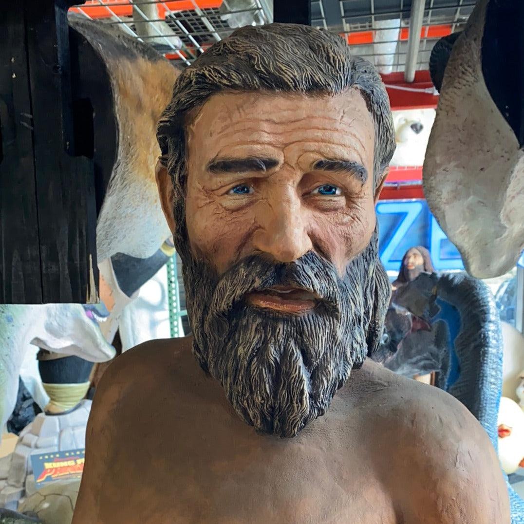 Old Cave Man Life Size Statue