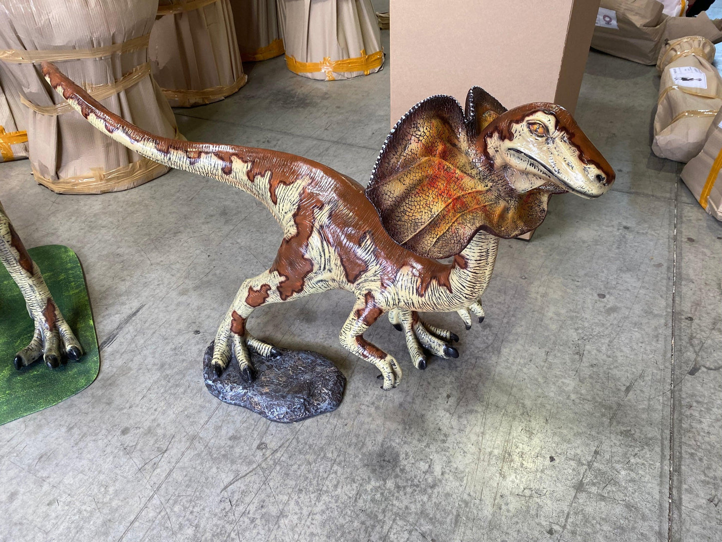 Small Dilophosaurus Dinosaur Statue