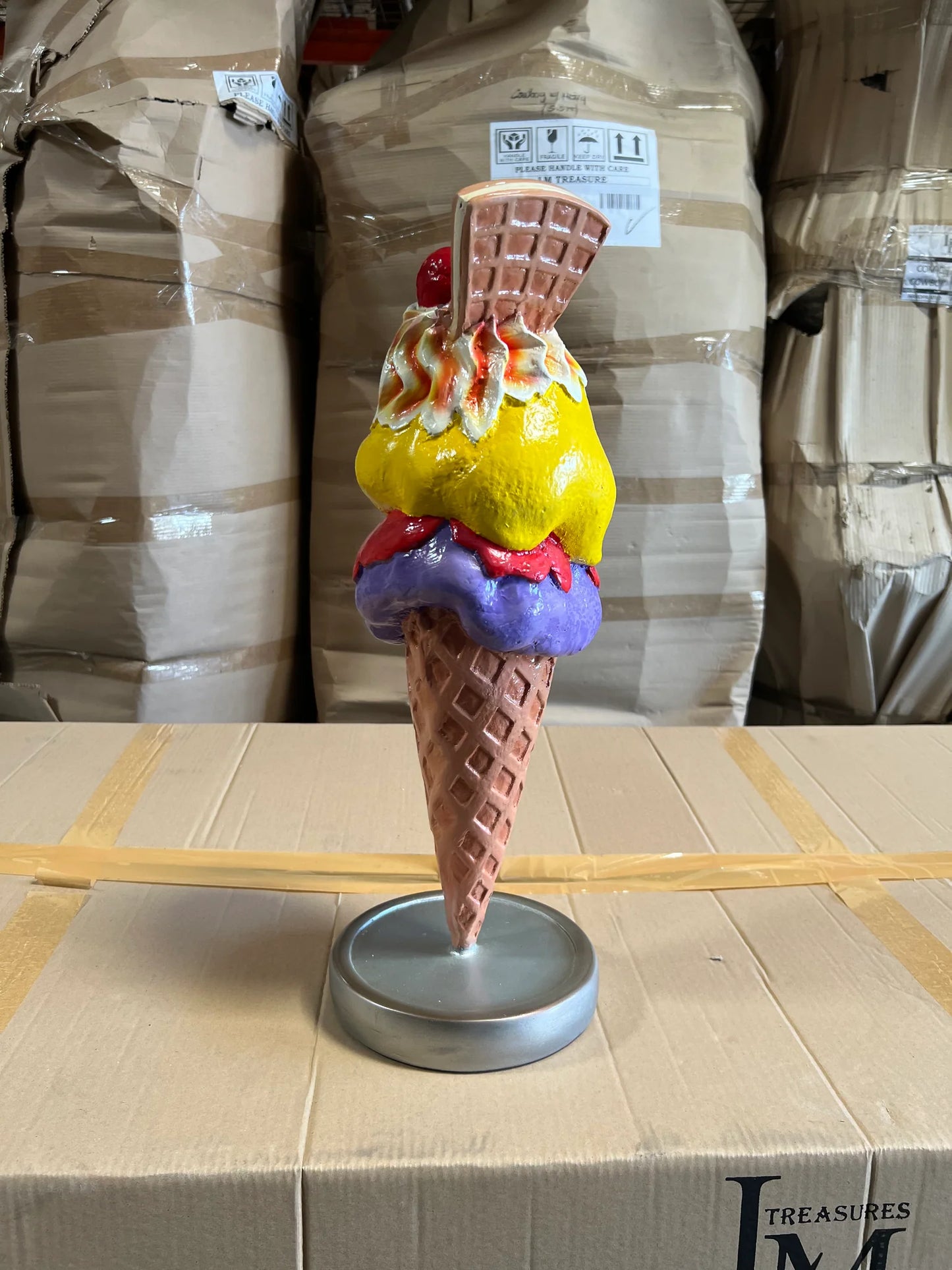 One Scoop Waffle Ice Cream Statue
