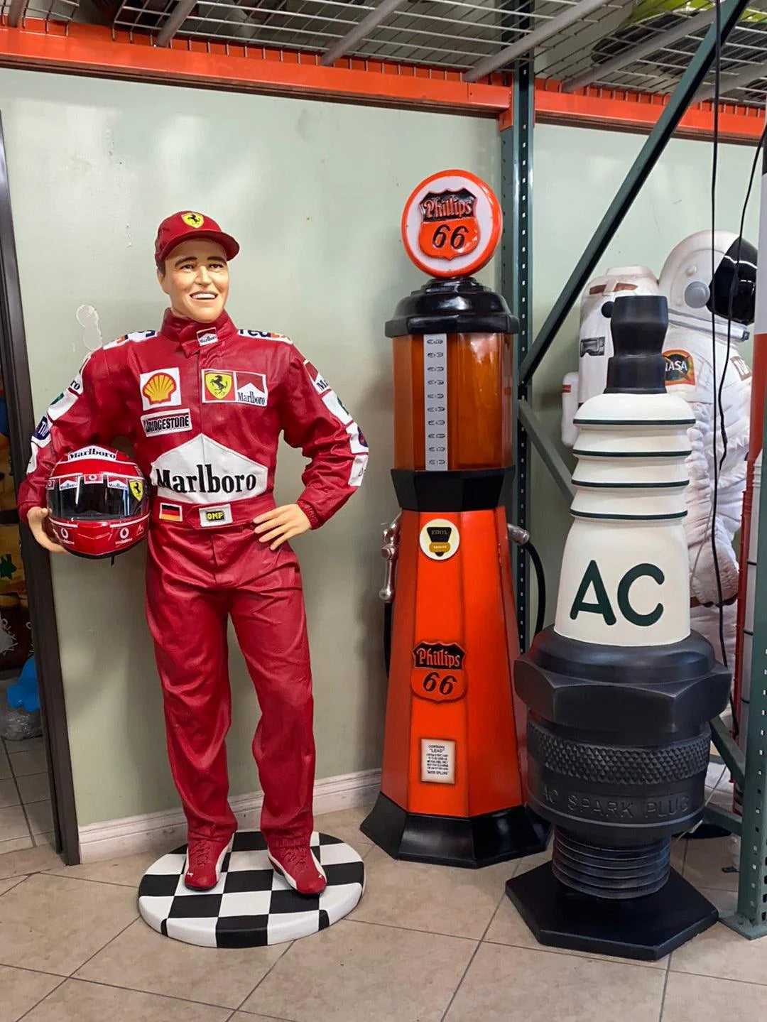 F1 Race Car Driver Life Size Statue