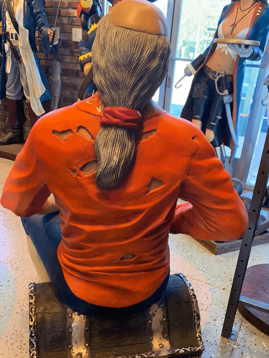 Pirate on Treasure Chest Life Size Statue LS025-1540-A