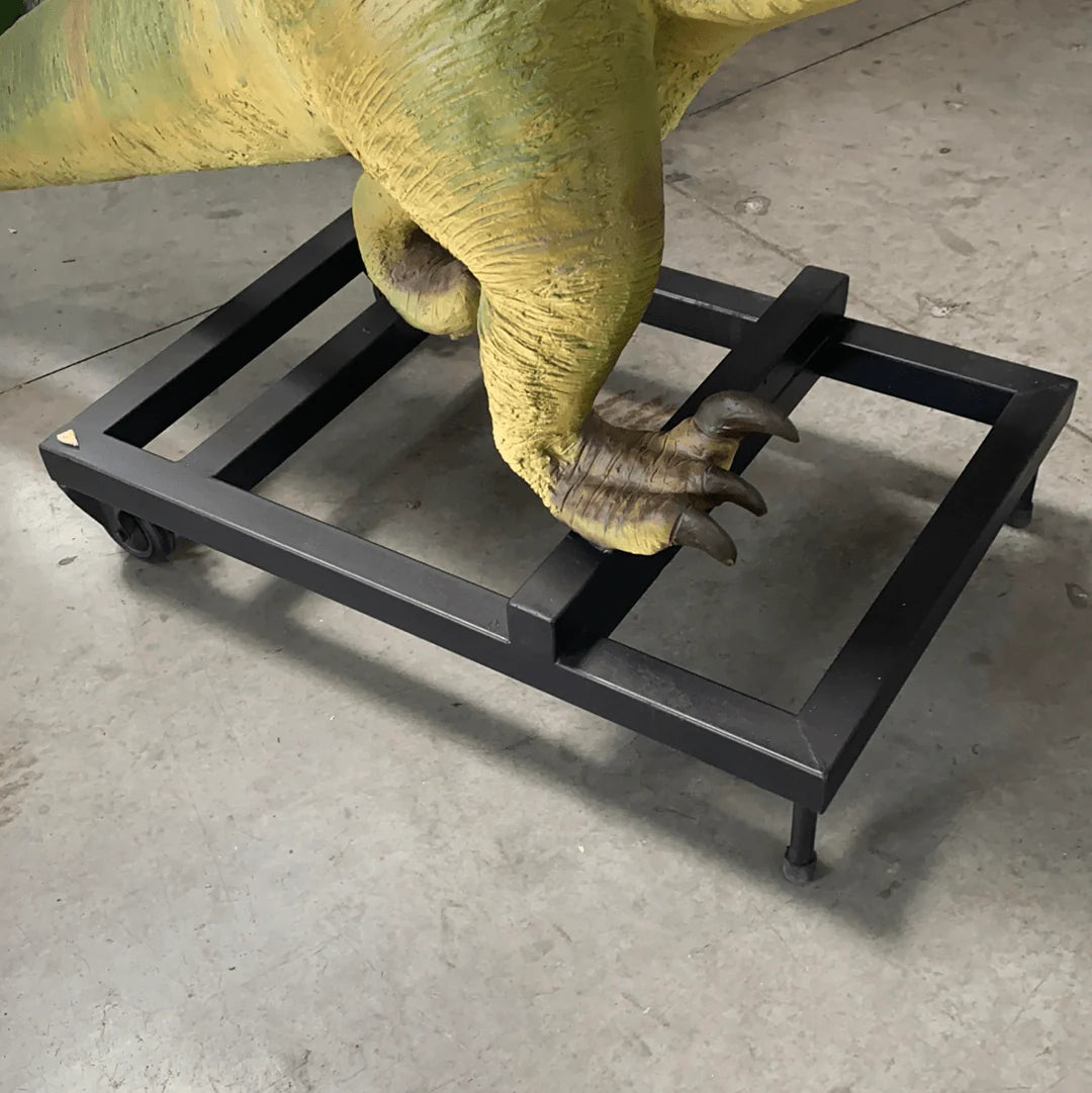 Green T Rex Dinosaur On Base Statue
