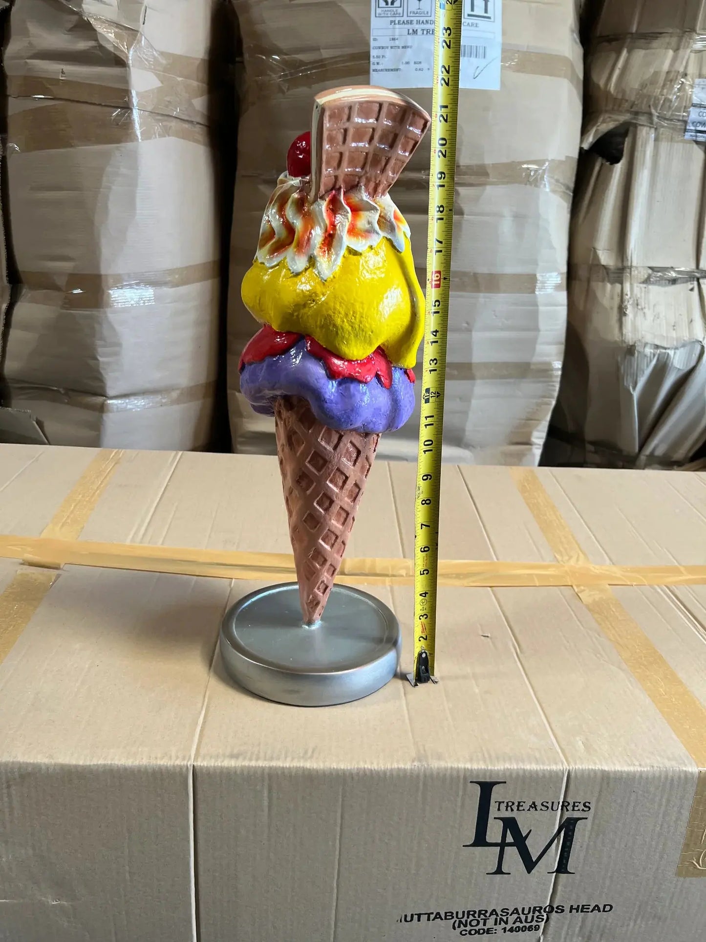 One Scoop Waffle Ice Cream Statue R0333-B0553-AR