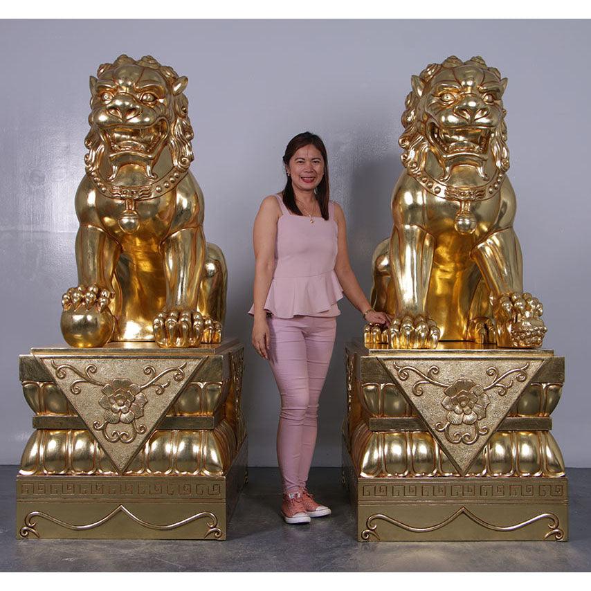 Foo Dog Female On Base Statue
