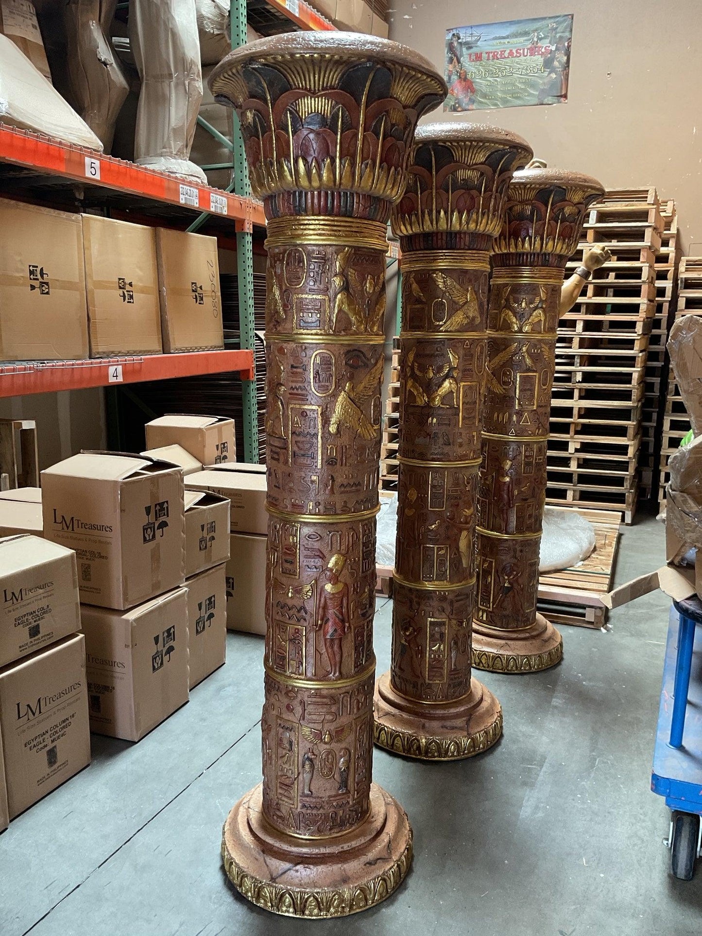 Egyptian Column Life Size Statue