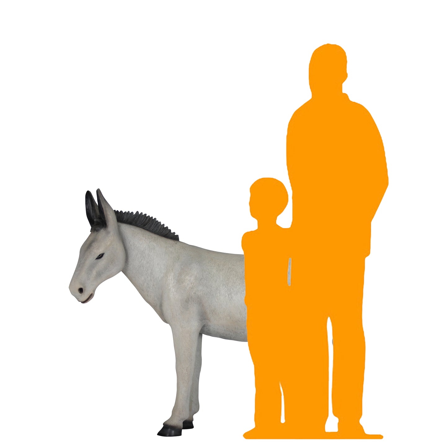Light Gray Donkey Statue