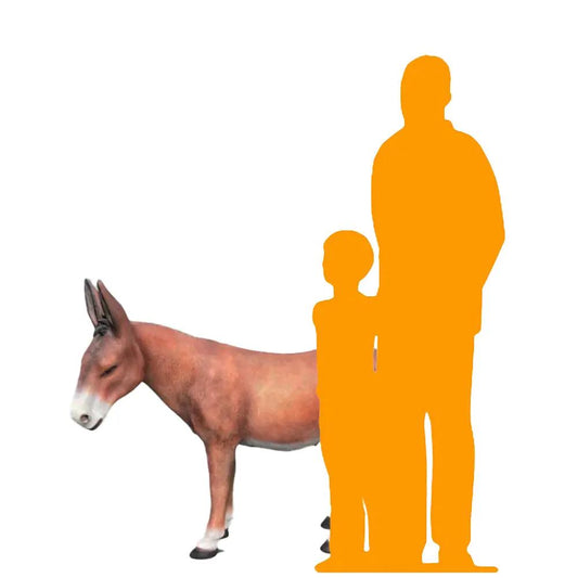 Brown Donkey Mule Statue A0576B-R011-PT