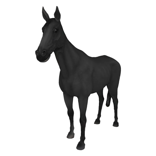 Standing Black Horse Statue A0623BK-R025-PT