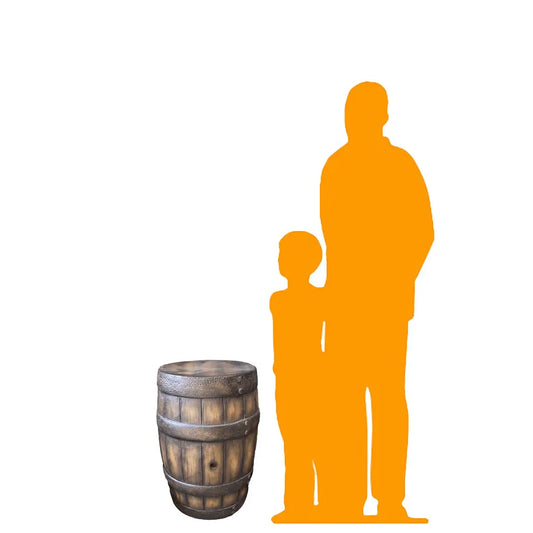 Small Old Barrel Life Size Statue F0168S-R137-PT