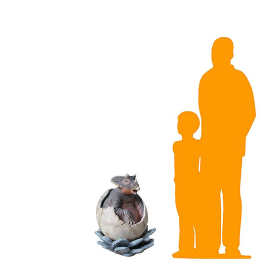 Hatching Triceratops Dinosaur Statue