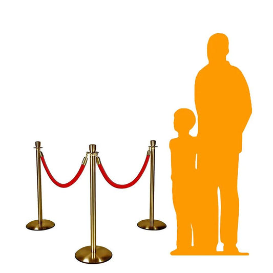 Gold Stanchions with Red Ropes PO-STANCH-P