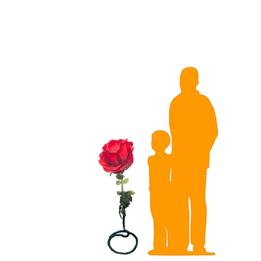 Small Fabric Rose Flower Statue P-ROSE-P