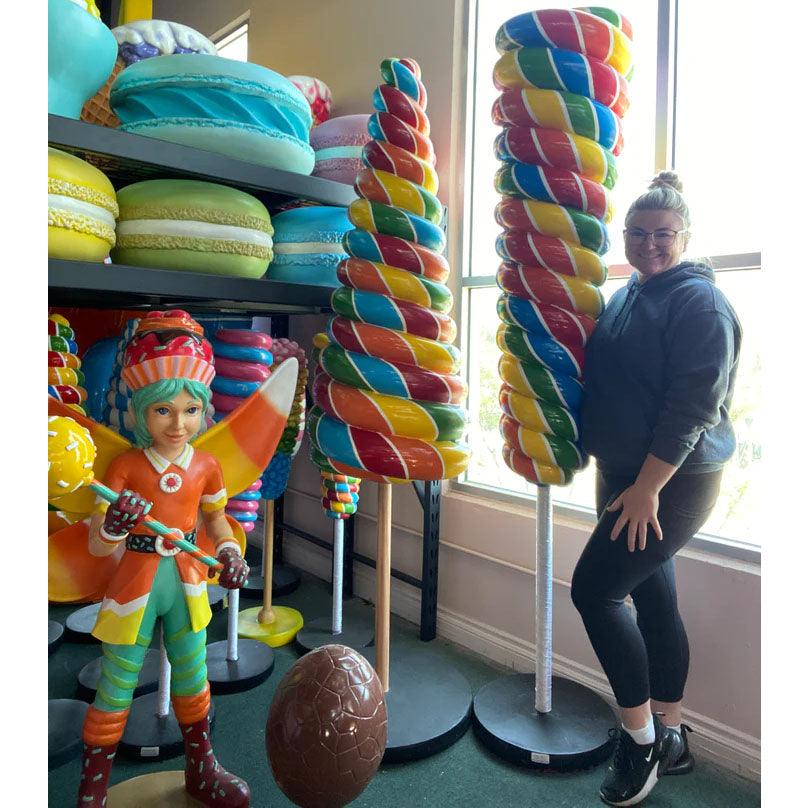 Large Rainbow Twister Lollipop Statue
