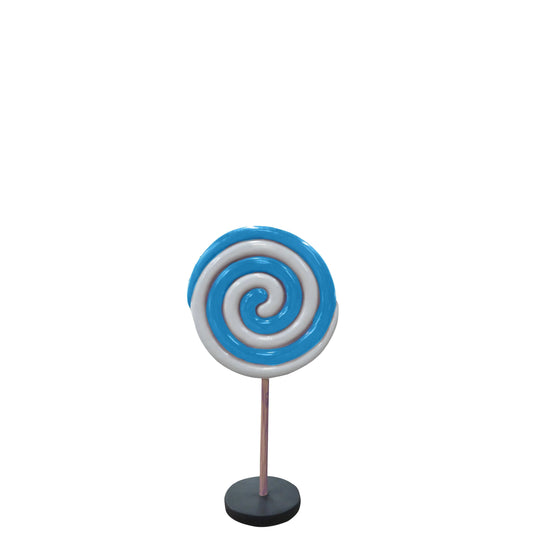 Small Blue Twirl Lollipop Statue - LM Treasures Prop Rentals