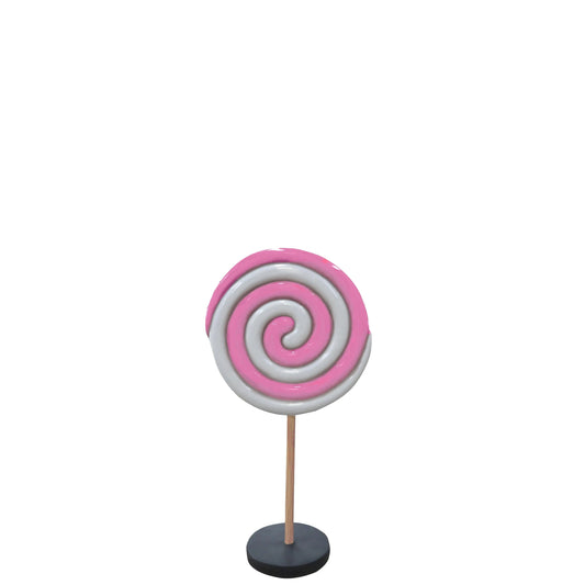 Small Pink Twirl Lollipop Statue - LM Treasures Prop Rentals