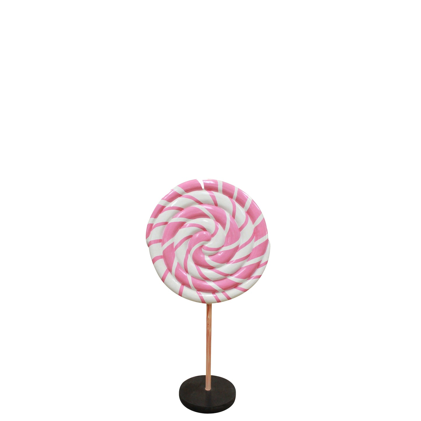 Small Pink Striped Twirl Lollipop Statue - LM Treasures Prop Rentals