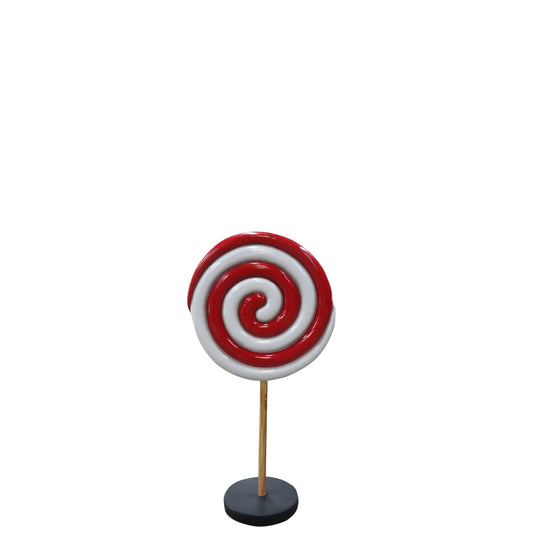 Small Red Twirl Lollipop Statue - LM Treasures Prop Rentals