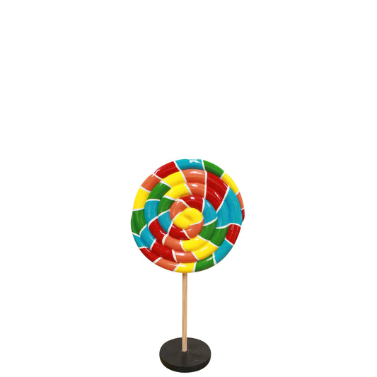 Small Rainbow Twirl Lollipop Statue - LM Treasures Prop Rentals