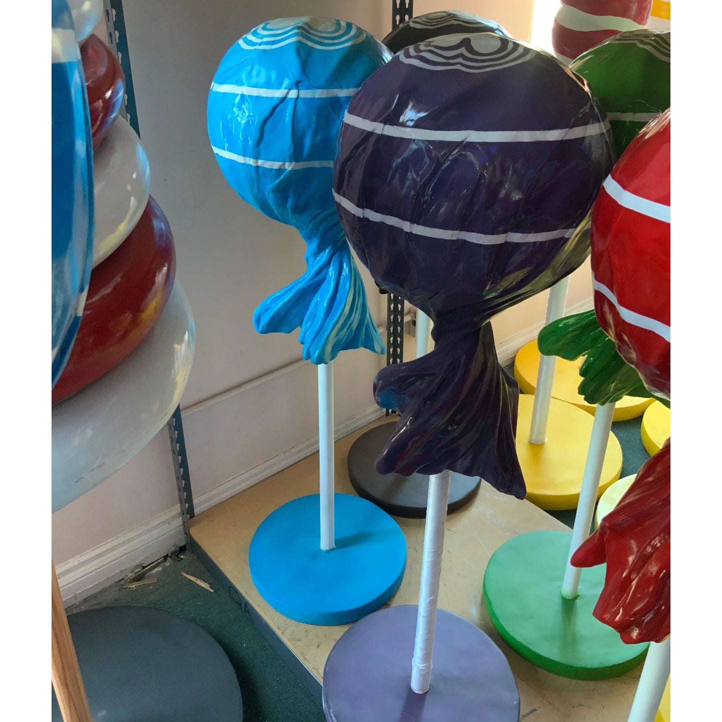 Medium Blue Lollipop Statue