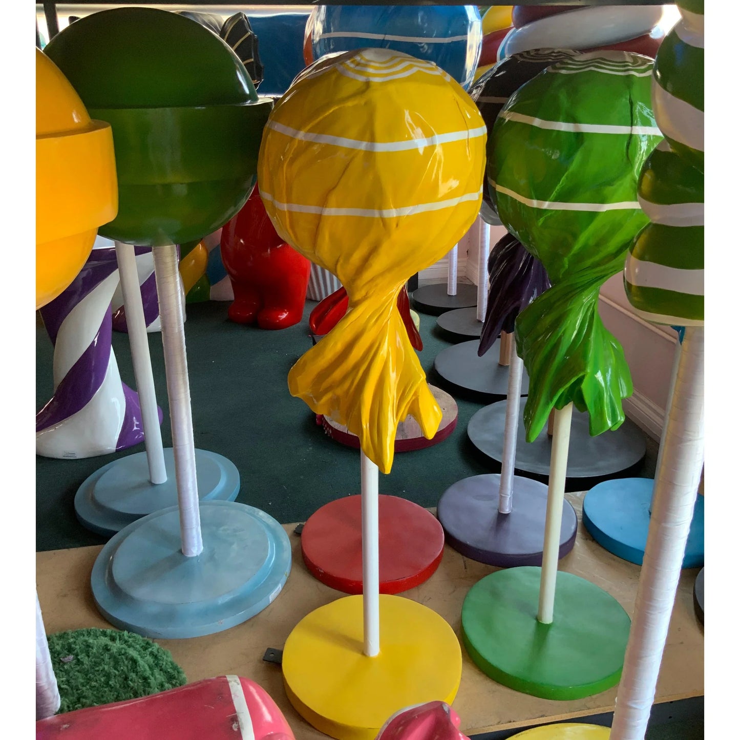 Medium Yellow Lollipop Statue