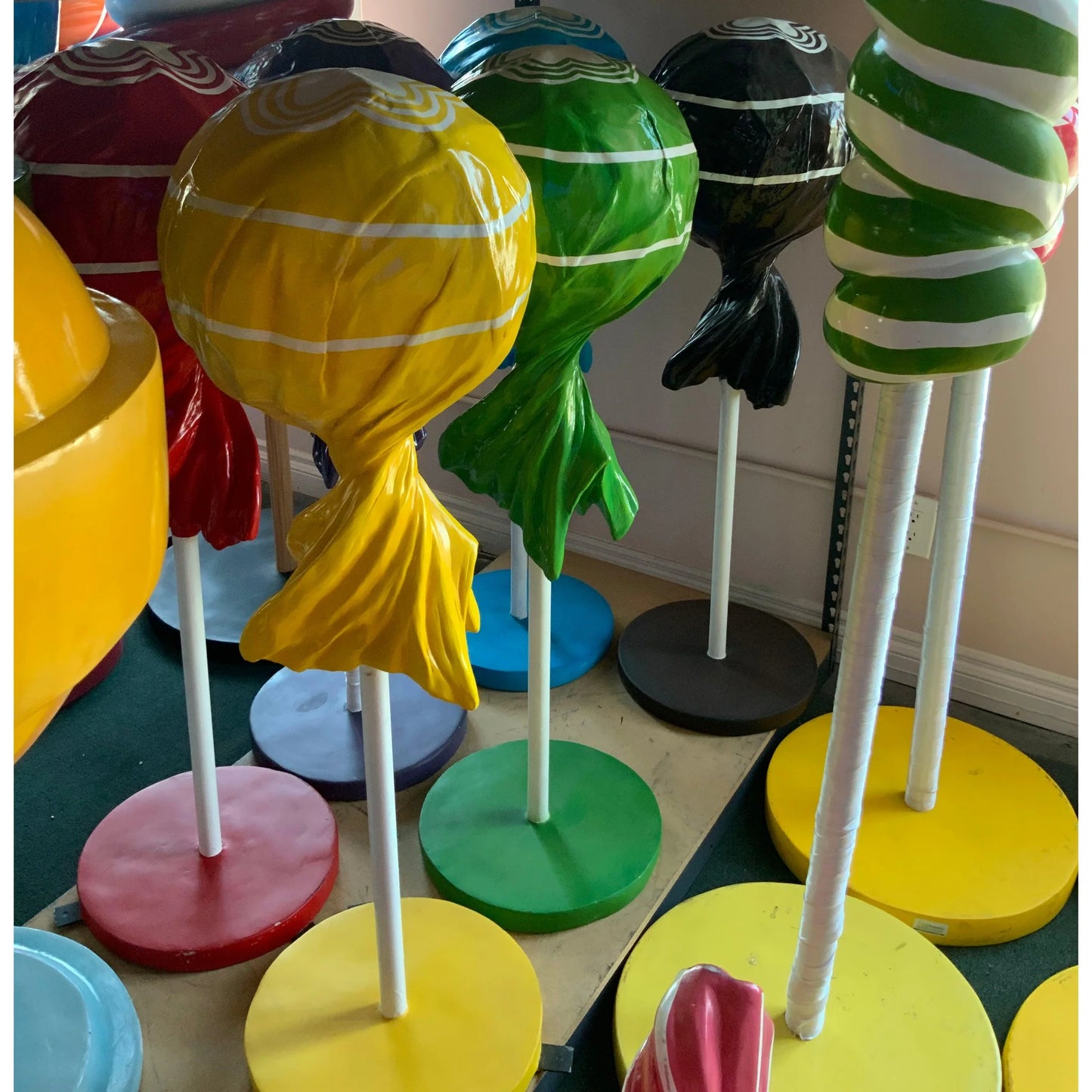 Medium Yellow Lollipop Statue