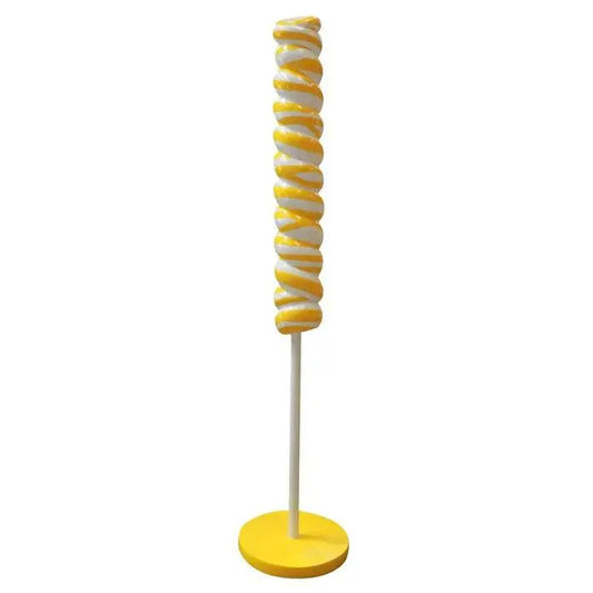Large Yellow Twist Pop Statue - LM Treasures Prop Rentals