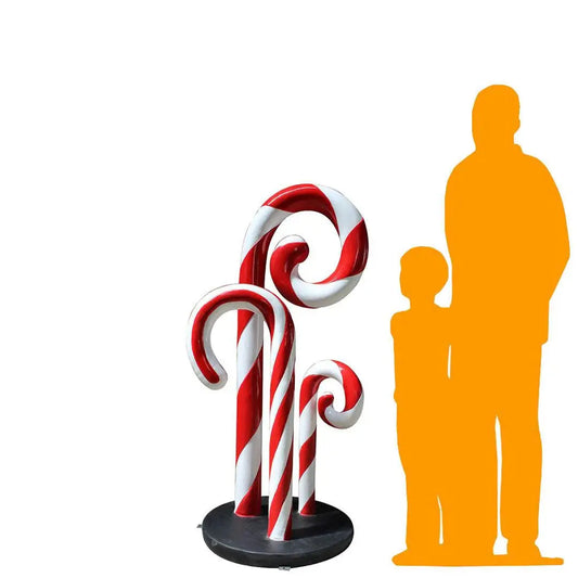 Peppermint Candy Cane Trio Statue S0288-S162-PT