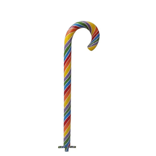 Rainbow Candy Cane With No Base Statue - LM Treasures Prop Rentals
