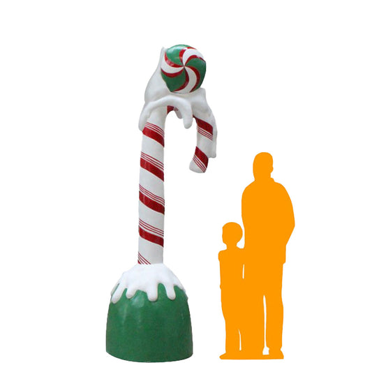 Giant Snow Candy Cane Statue