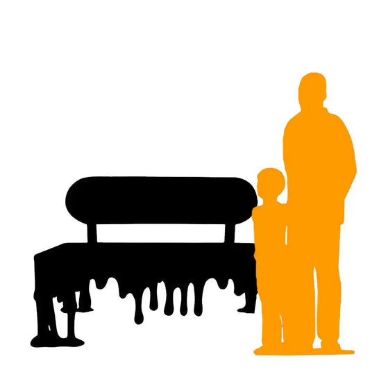 Light Pink Melting Drip Bench Statue R0372P-S276-PT