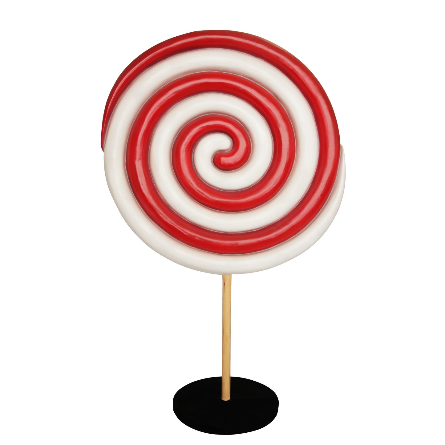 Large Red Twirl Lollipop Statue - LM Treasures Prop Rentals