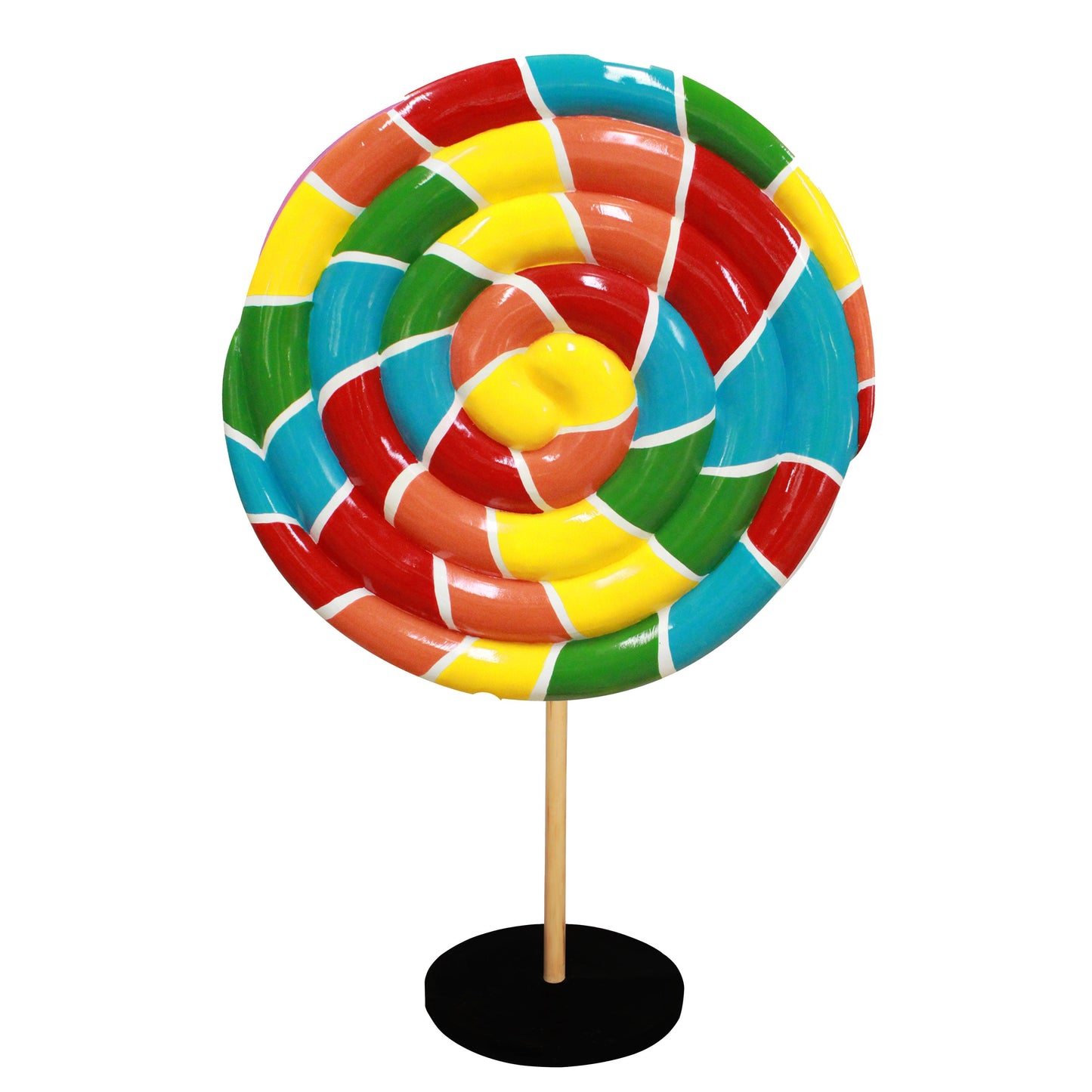 Large Rainbow Twirl Lollipop Statue - LM Treasures Prop Rentals
