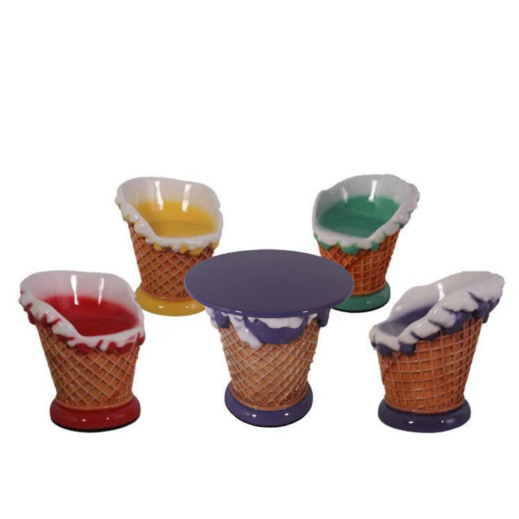 Yellow Ice Cream Table Statue