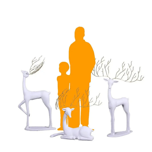 White Reindeer Glitz Collection Set of 3 A0847B-210213-H