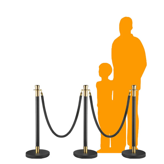 Black Stanchions with Black Ropes PO-STANCH-P