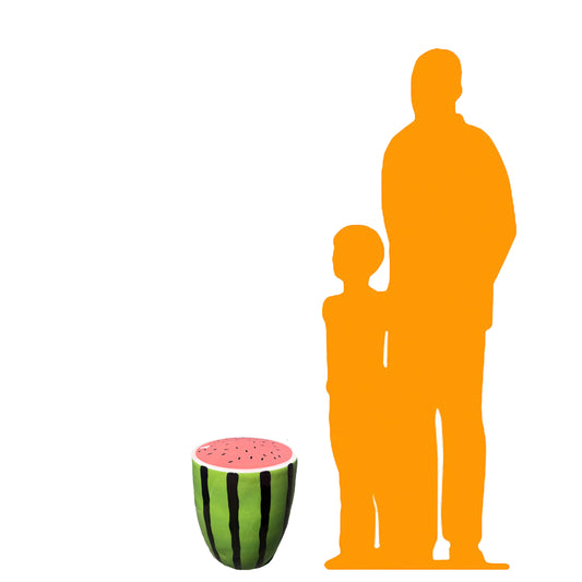 Glossy Watermelon Fruit Table Stool Statue