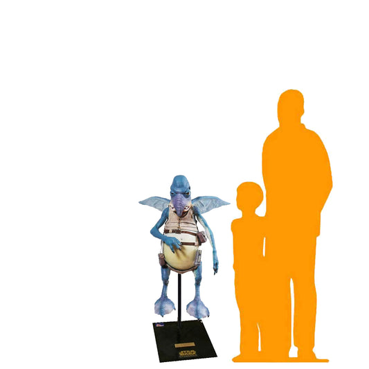 Blue Flying Space Warrior Statue