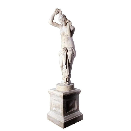 Stone Elizabeth on Base Statue - LM Treasures Prop Rentals