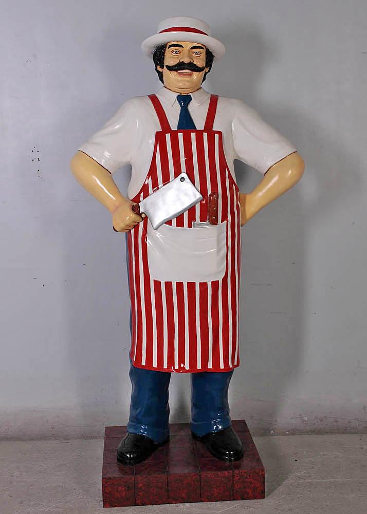 Butcher In Red Apron Statue Life Size Display Prop