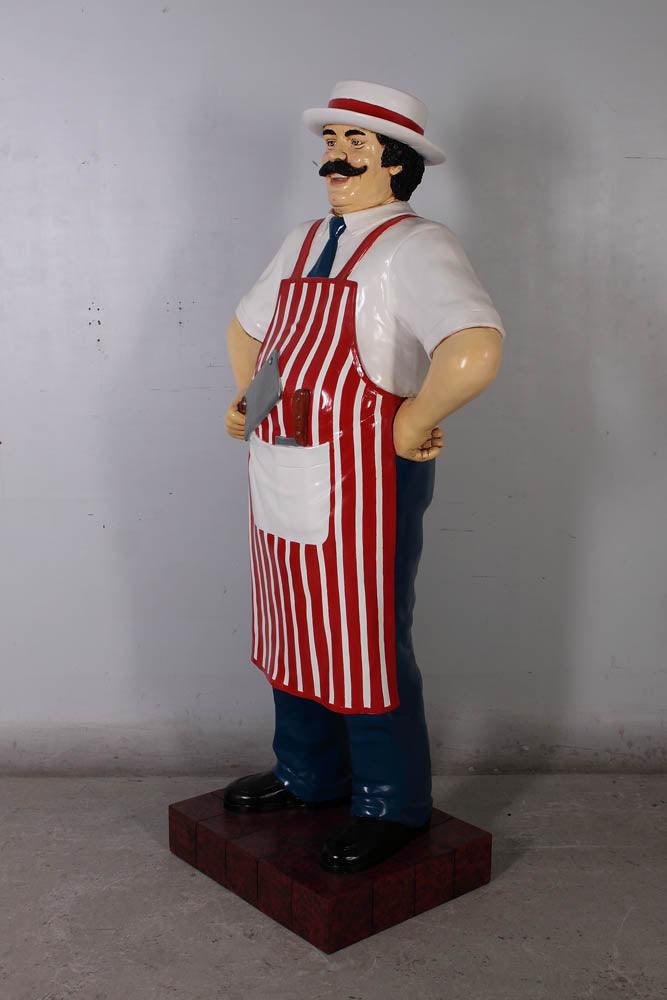 Butcher In Red Apron Statue Life Size Display Prop