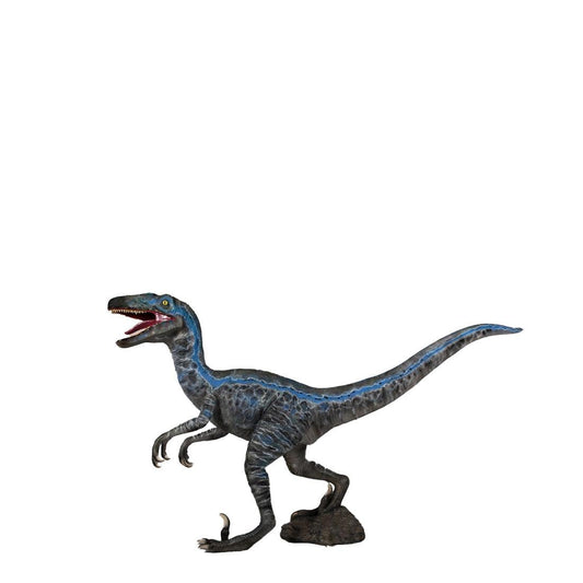 Blue Velociraptor Dinosaur Statue - LM Treasures Prop Rentals